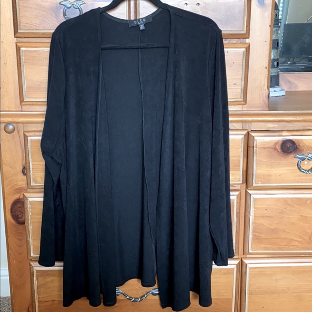 Black flared neck line light jacket